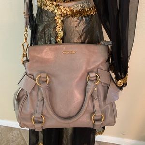 Pre-Loved Miu Miu Leather Vitello Bow Satchel